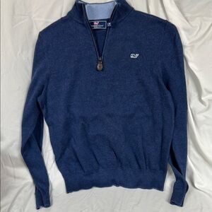 Vineyard Vines Blue Zip Up Sweater Classic Knit